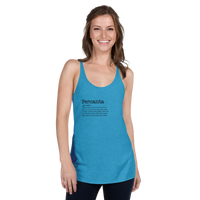 Women's turquoise racerback tank top front view