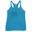 Women's turquoise racerback tank top front view