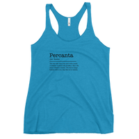 Women's turquoise racerback tank top front view